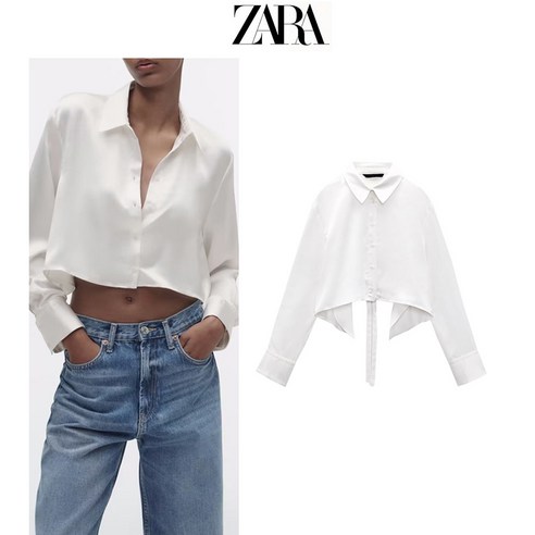 프렌치 실크 미니케이프 ZARA 자라 여성 셔츠