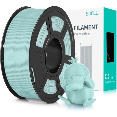 SUNLU 4KG 3D 프린터 필라멘트 번들 PLA 매트 1.75mm 마감 처리된 깔끔하게 감긴 99 FDM 프린터로 인쇄 1kg 스풀2.2lbs 4팩 블랙블랙블랙, 1kg Powder Blue