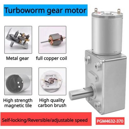 고토크 DC 웜 ZGY370 가역 12V JGY370 6V 감속기 4632 기어박스 24V 터보메탈 웜기어모터, 21) 210rpm  24V