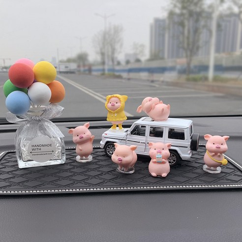 차내 액세서리 장식품, 1 건, 6마리 돼지 색동병 흰둥이 G그랜드 미디엄