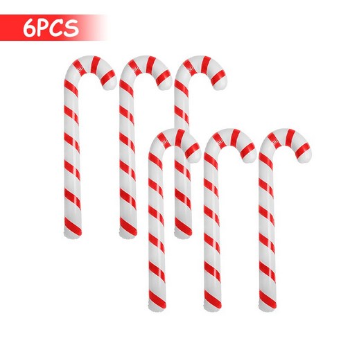 [ZL] 6 개/대 크리스마스 지팡이 크리스마스 장식 홈 야외 풍선 지팡이 풍선 크리스마스 트리 장식품 2022 어린이 선물, 6pcs Red, 하나