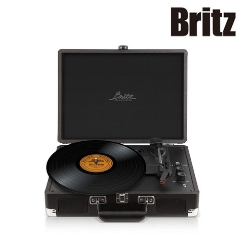 브리츠 레트로 LP플레이어 블루투스 스피커 TP1000 블랙, 턴테이블블루투스 스피커 블랙