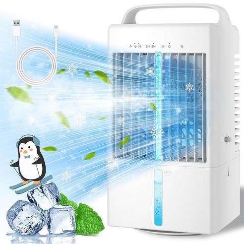 Portable Air Conditioners 900ml Cooling Fan Evaporative Air Cooler Small Portable AC with 3 Speeds