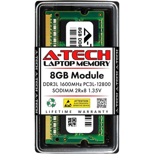 ATech 8GB Dell Inspiron 17 5000 5748 DDR3L 1600MHz PC312800 Non ECC SODIMM 2Rx8 1.35V 싱글 노트북 & 업그레이드
