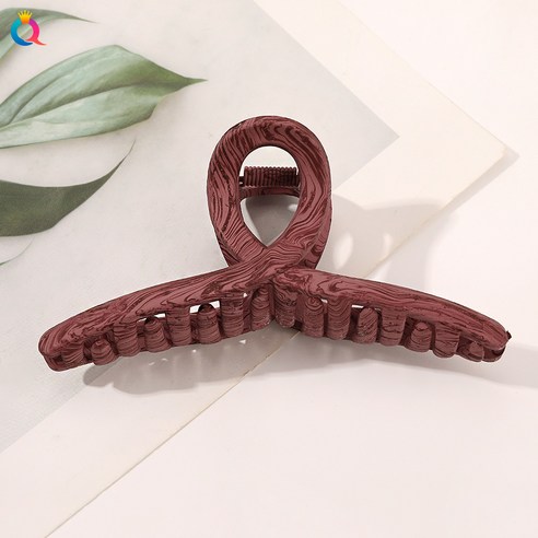 KORELAN 기열 한식 발묵 집게 심플한 디자인 감각 나무 무늬 머리 집게 뒤통수 접시 머리핀 머리장식 상어 집게 2022