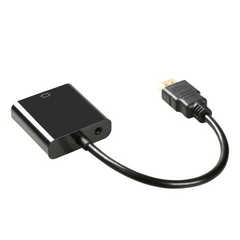 HDMI 케이블 HDMI-VGA 1080P 디지털 오디오 변환기 HDTV HDCP 남성-여성 컴퓨터 데스크탑, 오디오가있는 검은 색, 17cm., 아직도