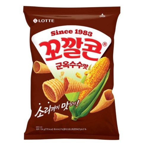 롯데제과 꼬깔콘 군옥수수맛, 134g, 9개