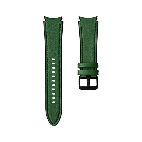 삼성 갤럭시 시계 4에 대한 가죽 실리콘 스트랩 클래식 46mm 42mm/갤럭시 시계 4 44mm 40mm 교체 손목 밴드 액세서리, Green