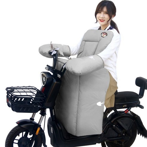 전동차 스쿠터 바람막이 겨울철 기모 두꺼워진 소형 분리형 오토바이 보온 바람막이 무릎, 1개, 그레이