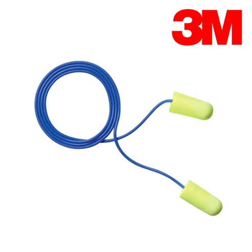 3M 귀마개 EAR-Soft Neon Corded 이어소프트 네온 끈O 소음방지 이어플러그, 1개 끈귀마개