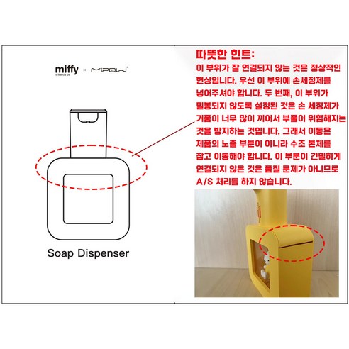 miffy 미피 자동 디스펜서 손 세정기 핸드 워시 세제 통 주방 욕실 용품 샴푸 거품 비누 충전식, 핑크, 1개