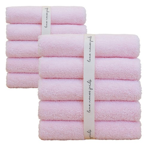 럭스리브 프리미엄 고급수건 150g 10장, 베이비핑크, 10개