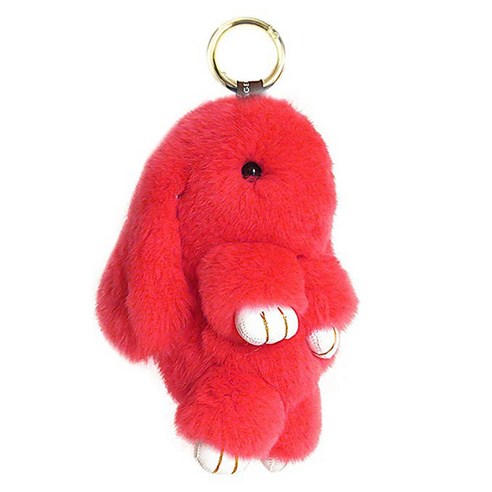 Bastera 귀여운 토끼 키 체인 소프트 렉스 자동차 핸드백 열쇠 고리, 1개, 빨간색