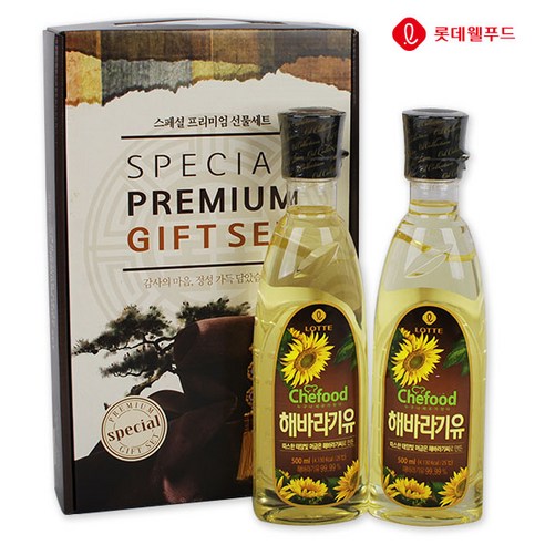 롯데 해바라기씨유 세트 (500ml-2개) 추석 선물세트, 500ml 기름 명절선물 식용유선물세트 롯데 해바라기씨유 세트 (500ml-2개) 추석 선물세트, 500ml 기름 명절선물 식용유선물세트
