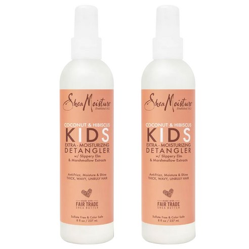 시어모이스처 코코넛 & 히비스커스 키즈 엑스트라-모이스처라이징 디탱글러, 237ml, 2개