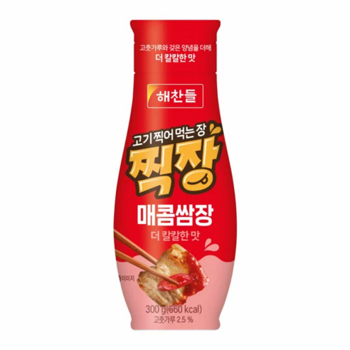 해찬들 찍장 매콤쌈장 튜브형, 300g, 3개