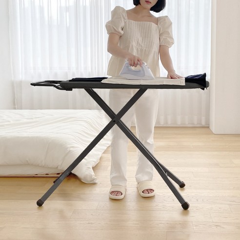 던하우스 스탠드 다리미판 접이식 스탠딩 입식 좌식 다림질 판 보급형, 보급형 블랙