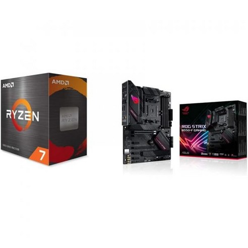 AMD 라이젠 Ryzen 75800X 8코어 16스레드 언락 데스크톱 프로세서 아수스 ASUS ROG Strix B550-F, Processor + ROG Strix B550-F M