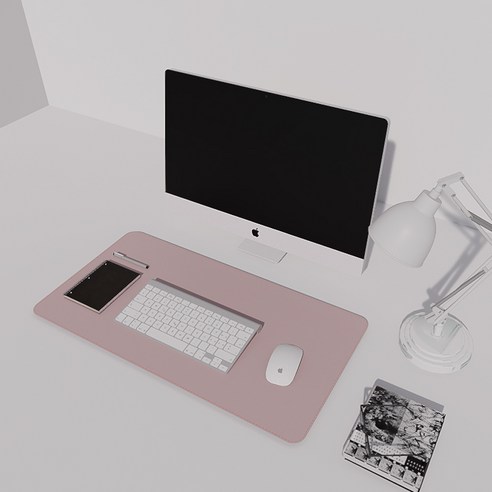 맥클리프 와이드 데스크매트 80 x 40 cm 책상덮개 깔판 깔개 커버 보호 와이드 데스크패드 사무실꾸미기, 클래식 핑크