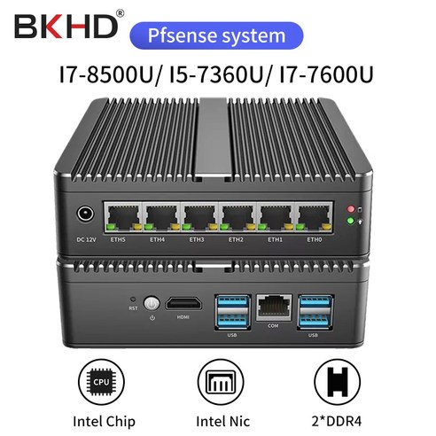 소형 PC휴대용 컴퓨터 산업용 PC 게이트웨이 방화벽 라우터 pfSense AES-NI 미니 셀러론 3865U 4205U 펜티엄 5205U 6 기가비트 NICs G30, Intel Celeron 5305U, 4GB RAM 128G SSD, 4.4GB RAM 128G SSD - Intel Cel