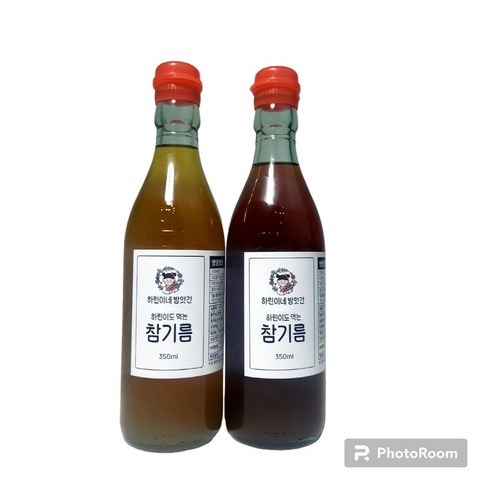 [1+1할인] 하린이네 수입산 전통 참기름 350ML+350ML, 2개, 350ml