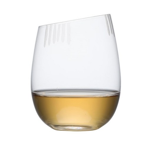 CHAMVIN 프랑스풍 사선컷 핸드메이드 크리스탈 위스키 글라스 350ml, 6개