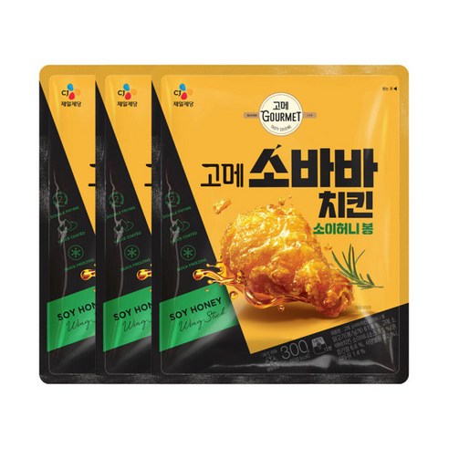 고메 허니닭날개봉치킨 소바바 치킨 소이허니 봉 300G x 3개, 12개