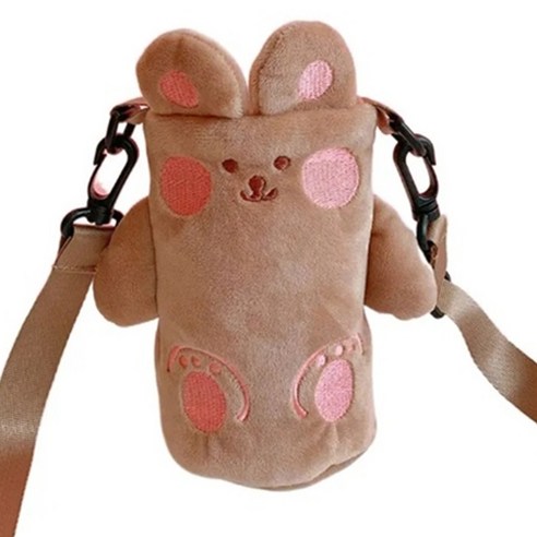 나성 물병 주머니 보온 보냉 파우치 물통주머니 극세사재질 귀여운 가방 크로스백, 곰, 곰