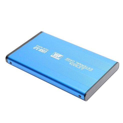 2.5 인치 휴대용 외장 하드 디스크 드라이브 USB3.0 SATA HDD 인클로저 알루미늄 케이블 컴퓨터, 500GB, 127x76x13mm, 블루