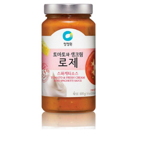 청정원 토마토와생크림 로제 스파게티소스, 600g, 34개