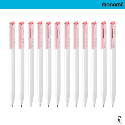 모나미 트리피스 유성볼펜 0.5 0.7 1.0mm 1타 12자루 삼각볼펜 휴대 용이, 12개입, 0.5mm 블랙(파스텔 핑크)
