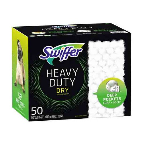 스위퍼 해비 듀티 드라이 바닥 청소 포 리필 50ct Swiffer Sweeper Heavy Duty Dry Sweeping Cloth Refills 50-count, 1개