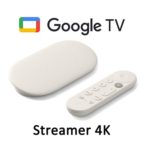 구글 TV 스트리머 4K, 크롬캐스트 셋톱박스 5세대, 32GB 저장 용량 음성 검색 리모컨 포함 - Porcelain (관부가세포함_미국정품)