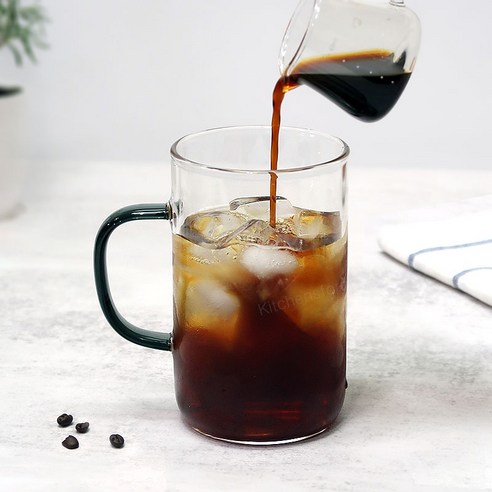 Bestra 홈카페 내열유리 컬러손잡이 머그컵, D그레이 530ml 4개×1세트, 4개