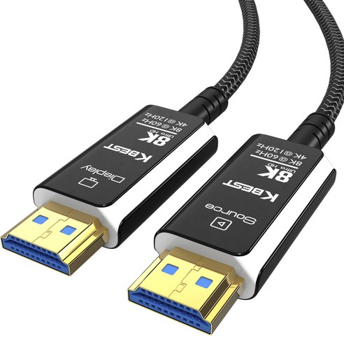 케이베스트 HDMI 광 케이블 길이 100M AOC 컴퓨터 연결 선 고해상도 게이밍 모니터 48Gbps, 1개