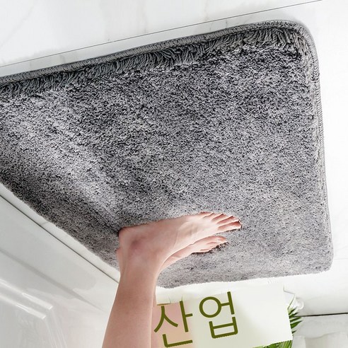 두꺼운 욕실 흡수지 매트 카펫 화장실 입구 발판 침실 화장실 속건 미끄럼 방지 매트, 캐시미어-그레이