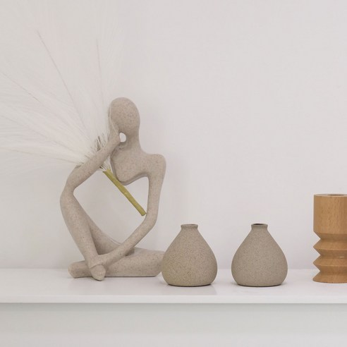 자연의 미를 공간에 담아내는 세련된 물방울 미니 샌드 세라믹 화병