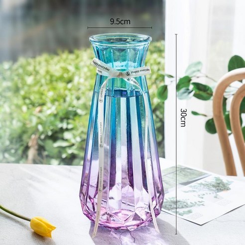 DFMEI 꽃병. 화병.Vase.-- 꽃병 스페셜 라지 사이즈 유리 꽃병 투명수 양수 죽수입니다배화병 거실 꽃꽂이 장식물입니다, DFMEI.30 호박 [보라색] 1-대형