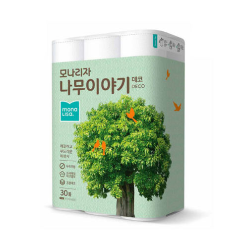 모나리자 나무이야기 데코화장지 3겹 27m x 30롤, 2팩