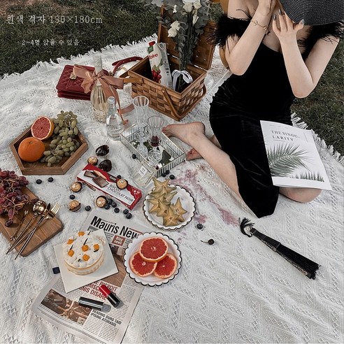 DFMWI.피크닉 매트.Picnic mat.--피크닉 매트 프렌치 인스 에스닉 야외 캠핑 방수 방습 패드에 두꺼운 피크닉 패브릭 포토, 130*180Cm화이트T그