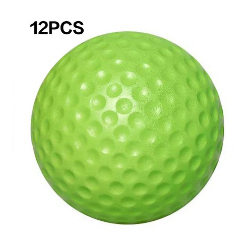 12pc PU 연습 골프 공 탄력있는 실내 옥외 훈련 공 스포츠 장비, 녹색의