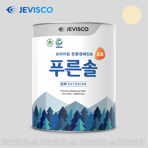 제비스코 푸른솔 프로 외부 건물 외벽용 친환경 수성 (베스트 4종 컬러), 1개, 3.8L, 아이보리