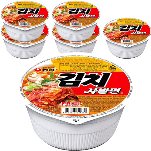 농심 김치사발면(컵)86gx6농심, 6개