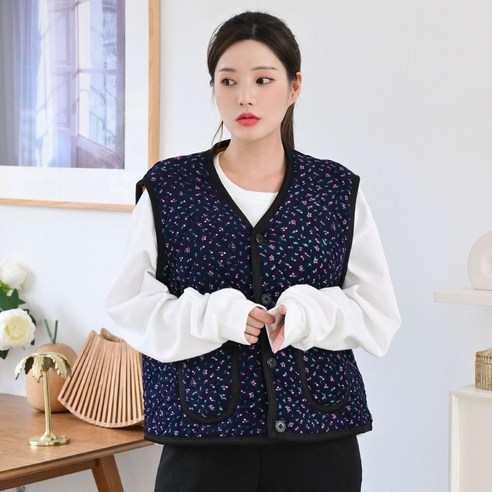 보아털조끼 추천상품 여성용 김장 기모 누빔 조끼 소개