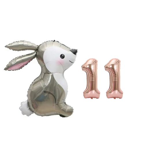 파파 파티 곰돌이 토끼 풍선 생일 파티 숫자 풍선 세트, 토끼 11, 1세트