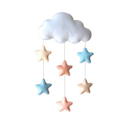 사랑스러운 구름 텐트 벽 매달려 장식 장난감 어린이 방 사진 소품 (별), 화이트 & 멀티 컬러
