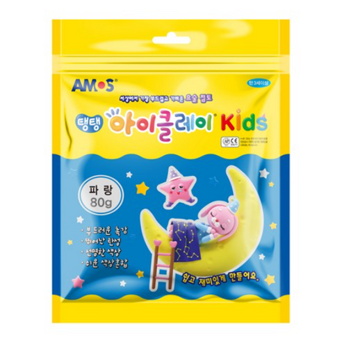 아모스 유아용 아이클레이 KIDS 파우치, 파랑, 80g, 1세트