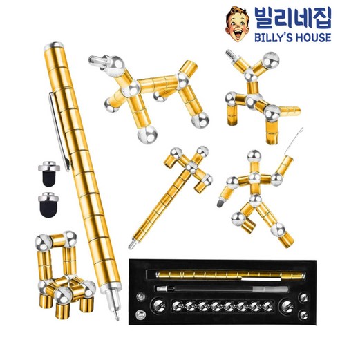 빌리네집 폴라펜 자석볼펜 피젯펜 pijet pen, 골드, 1개