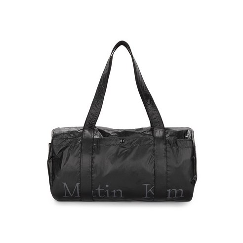 Matin Kim GLOSSY LOGO SPORTY DUFFEL BAG IN BLACK