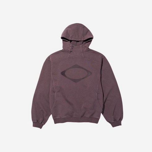 mschf 추천상품 (W) 미스치프 롬버스 사이드 버튼 업 후드 워시드 레드 브라운 (W) Mischief Rhombus Side Button Up Hoodie Washed Red Brown